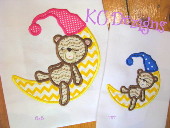 Adorable Baby Girl Bear on Moon Design