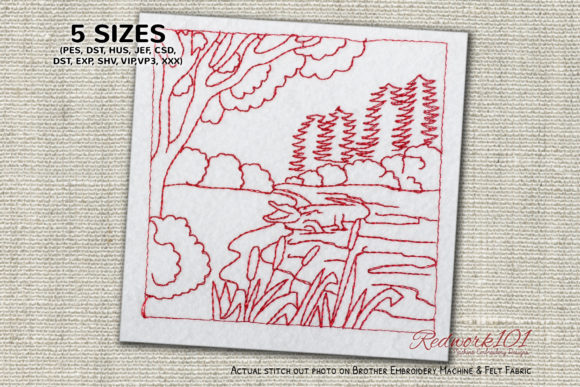 Alligator on the Water: A Charming Nature Embroidery