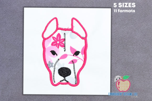 American Pit Bull Terrier Applique: A Festive Embroidery Choice