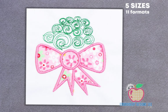 Charming Bow with Tree Applique Design