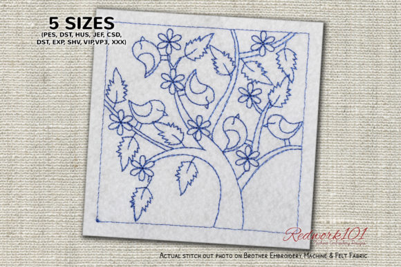 Charming Family of Birds Embroidery Design