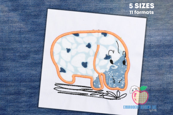 Charming Funny Fat Hippo for Kids' Embroidery