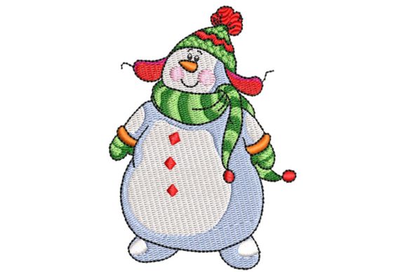 Charming Snowman Nice Hat for Festive Embroidery