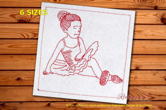Elegant Ballerina Redwork for Business