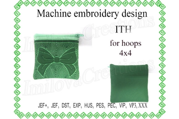 Elegant Ribbon Zippered Bag - In the Hoop