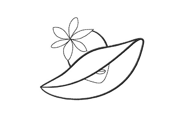 Elegant Woman Head in Hat: A Stylish Embroidery Choice