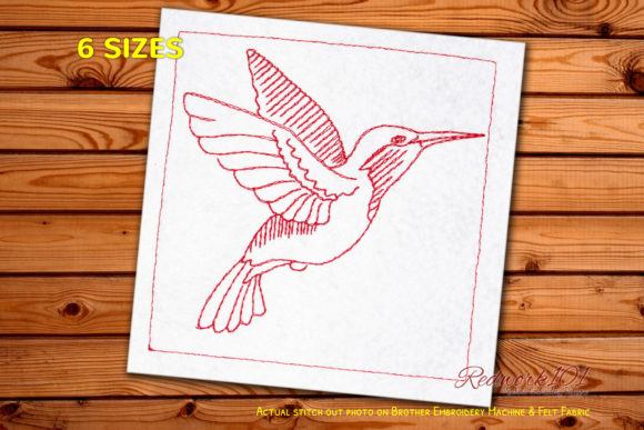 Flying Hummingbird Design: A Charming Embroidery Choice