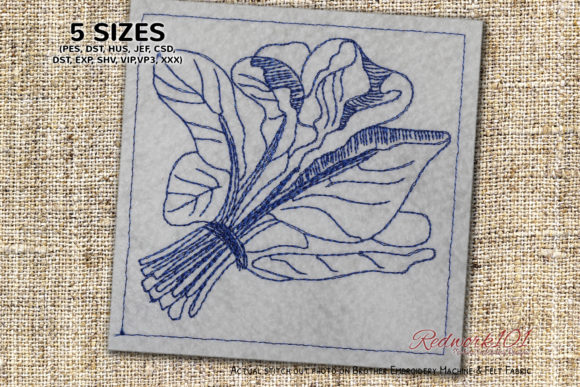 Fresh Spanish Leaf Redwork: A Seasonal Embroidery Gem