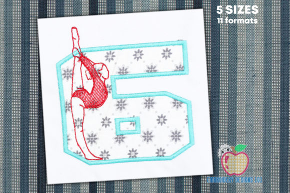 Gymnast 6th Birthday Applique: A Festive Touch
