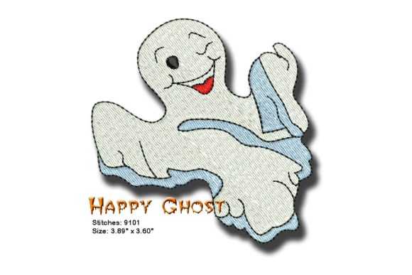 Happy Ghost: A Charming Addition for Halloween Embroidery