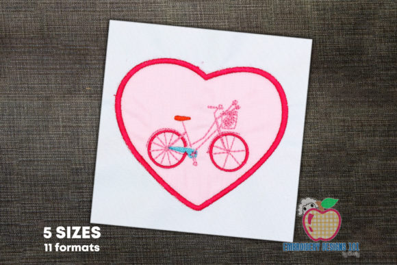 Love Bicycle Applique for Unique Apparel