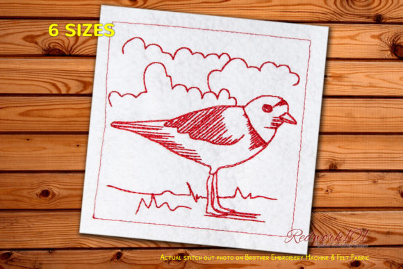 Ringed Plover Embroidery for Premium Sweatshirts