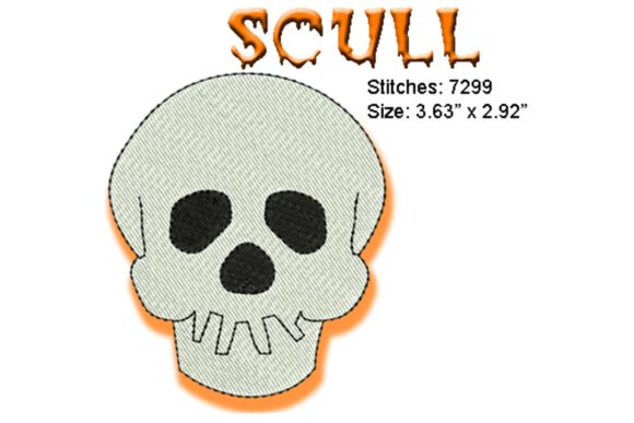 Skull: A Traditional Halloween Embroidery Design