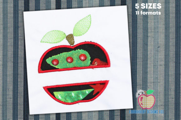 Split Apple Applique: A Premium Embroidery Design