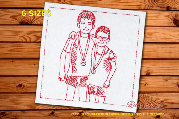 Swimmers with Medal Redwork: A Festive Embroidery Review