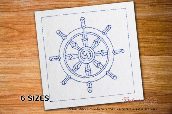 Wheel of Dharma Redwork: A Premium Embroidery Design